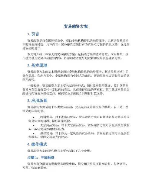 贸易融资方案