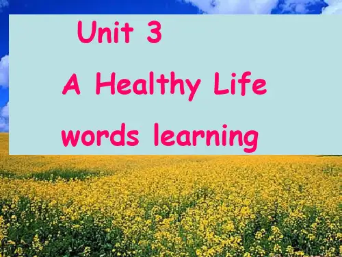 人教版高中英语选修六unit3AHealthyLife单词课件