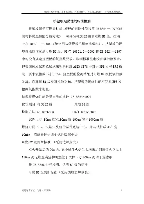 (新)挤塑板阻燃性的标准检测