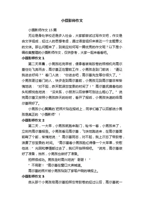 小摄影师作文