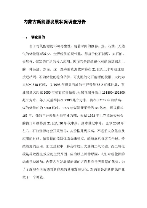 内蒙古新能源发展状况调查报告
