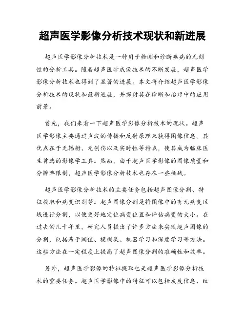 超声医学影像分析技术现状和新进展