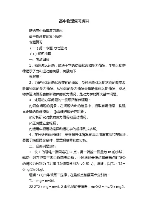高中物理复习资料