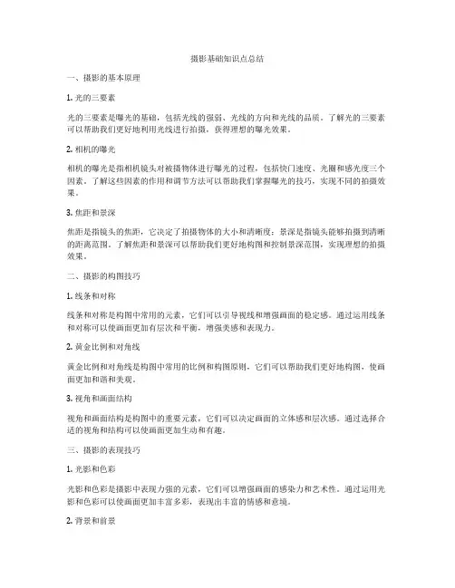 摄影基础知识点总结