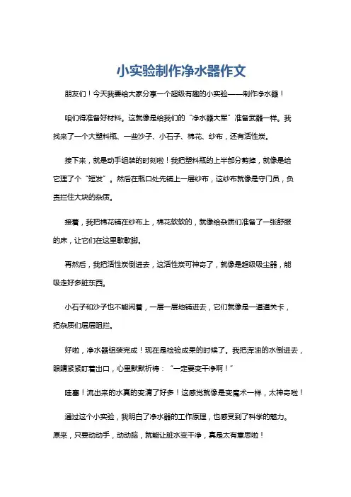 小实验制作净水器作文