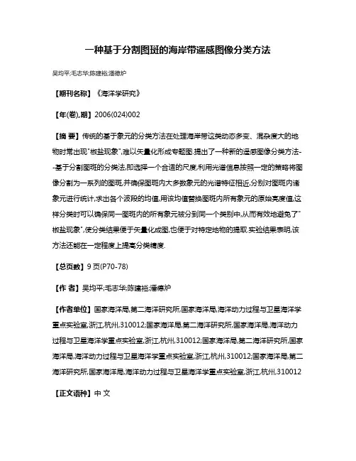 一种基于分割图斑的海岸带遥感图像分类方法