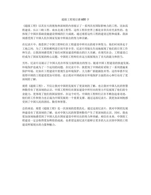 超级工程观后感600字