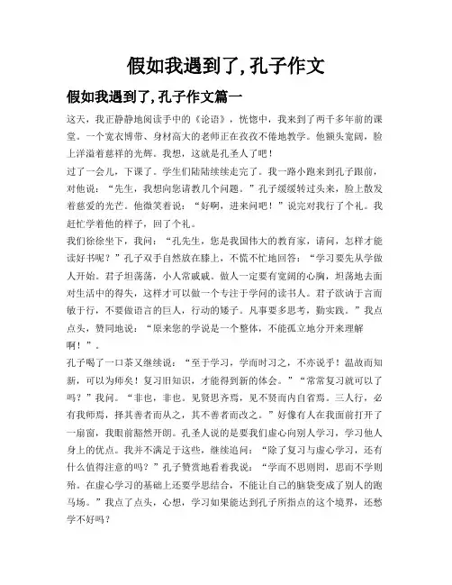 假如我遇到了,孔子作文
