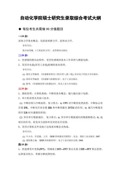 西工大2014年946专业综合考试大纲