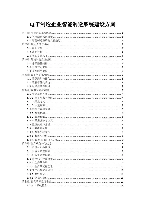 电子制造企业智能制造系统建设方案