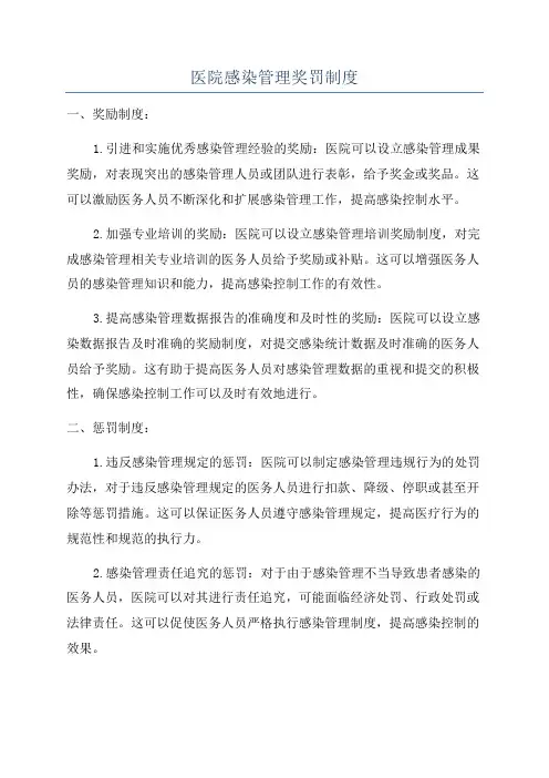 医院感染管理奖罚制度