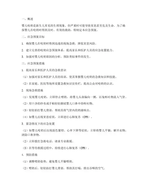 婴儿呛奶应急预案