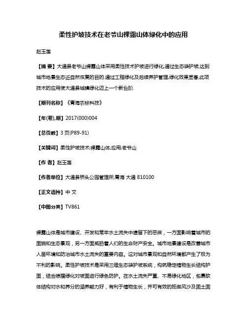 柔性护坡技术在老爷山裸露山体绿化中的应用