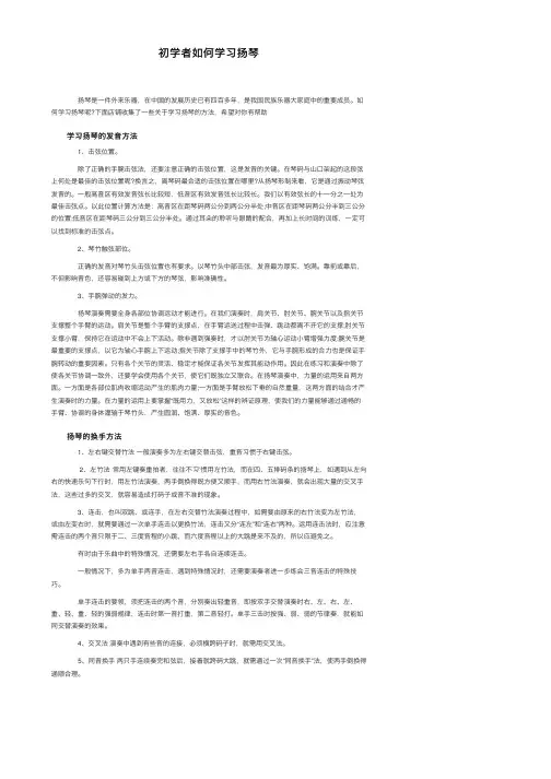 初学者如何学习扬琴