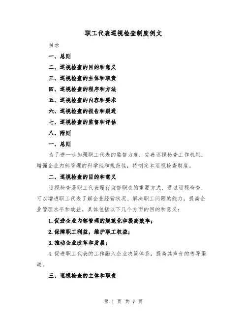 职工代表巡视检查制度例文(3篇)