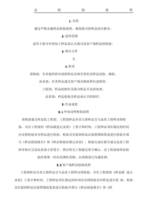 样品检验操作规范