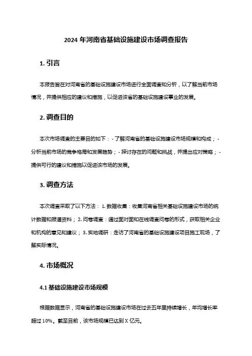 2024年河南省基础设施建设市场调查报告