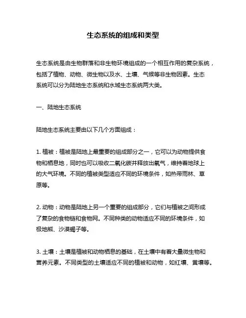 生态系统的组成和类型