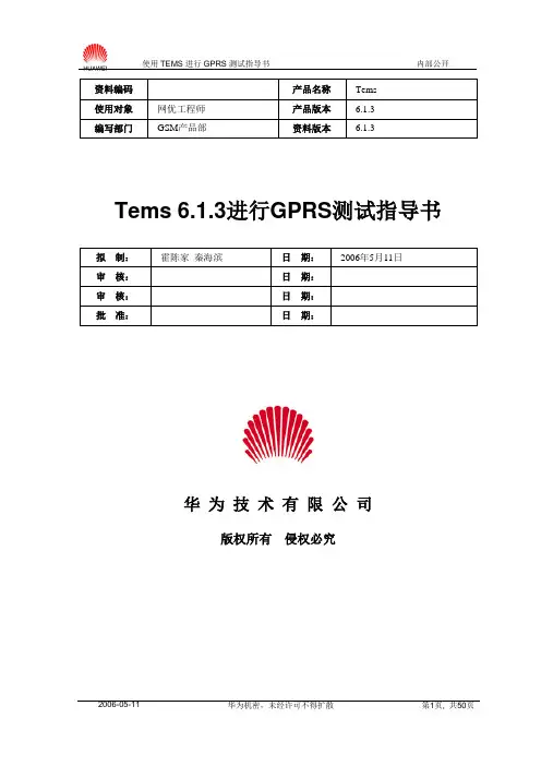 TEMS测试指导书(最终定稿)