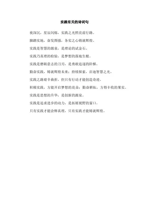 实践有关的诗词句