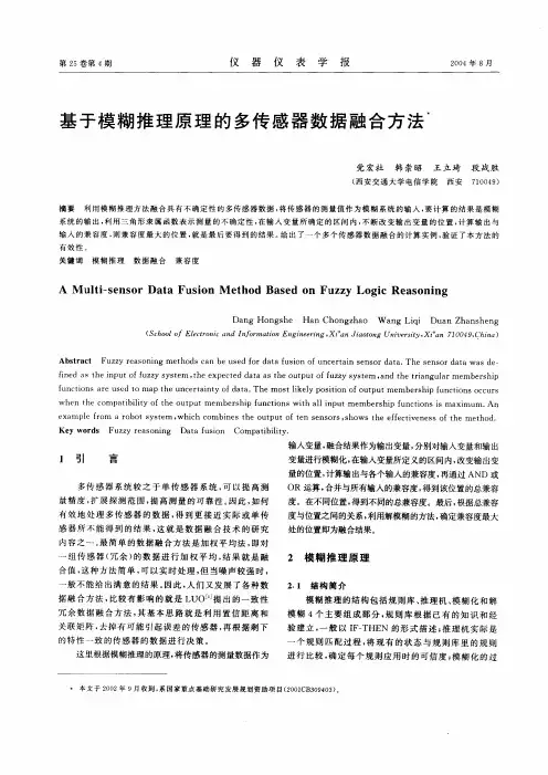 基于模糊推理原理的多传感器数据融合方法
