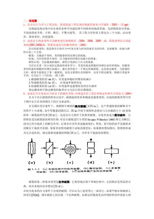 (完整版)论述题-重大-岩石力学-历年