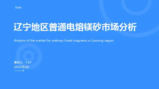 2023年9月初辽宁地区普通电熔镁砂市场分析报告模板