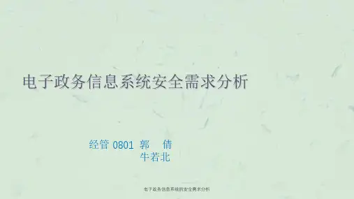 电子政务信息系统的安全需求分析课件