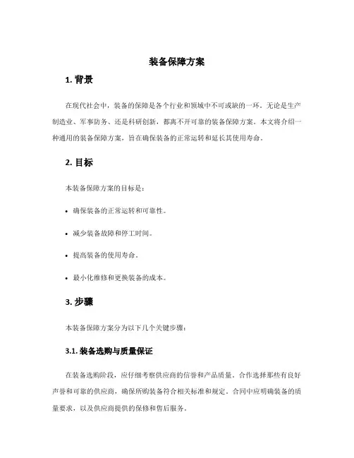 装备保障方案