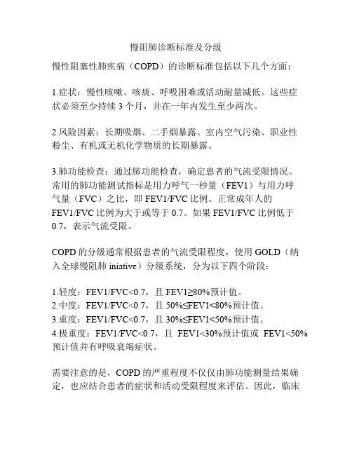 慢阻肺诊断标准及分级