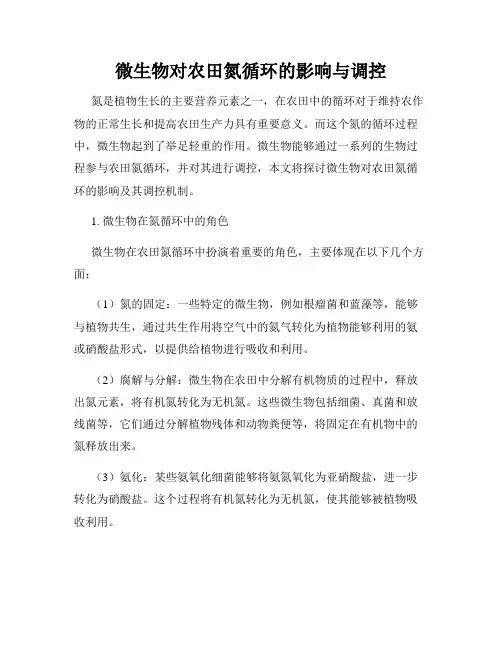 微生物对农田氮循环的影响与调控