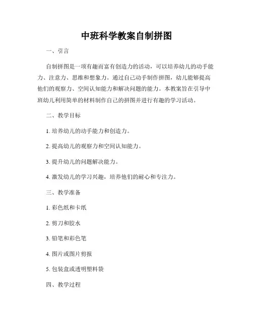 中班科学教案自制拼图