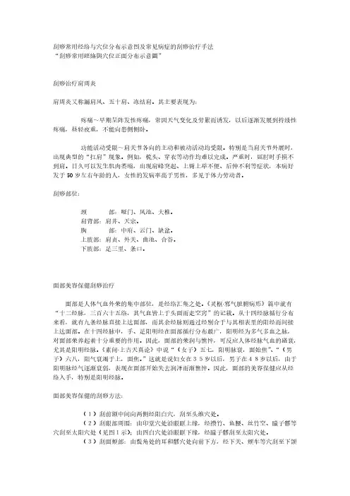 刮痧经常使用经络与穴位分布示意图