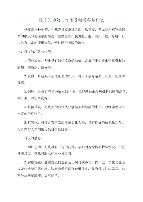 丹皮的功效与作用及禁忌各是什么