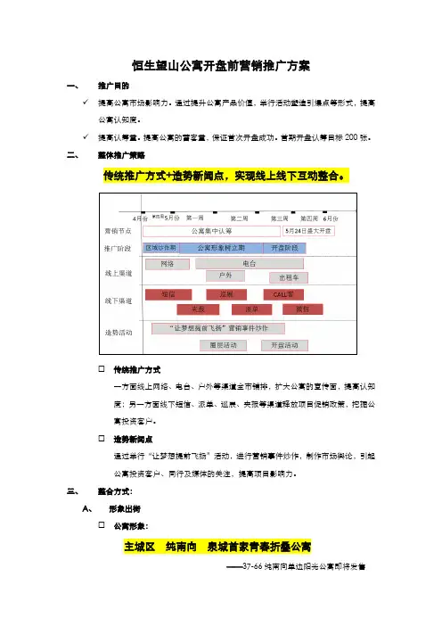 20140414-济南-恒生望山-公寓开盘前营销推广方案(终稿)