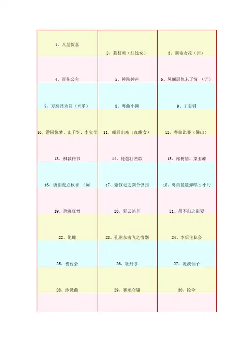 粤曲——精选推荐