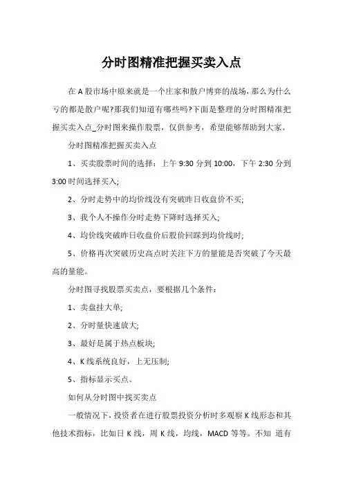 分时图精准把握买卖入点