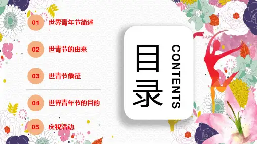青春创意世界国际青年节节日介绍内容PPT演示