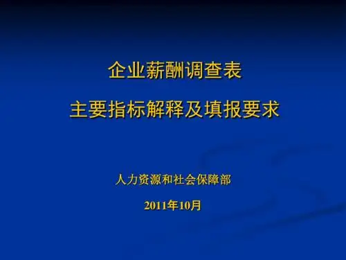 企业薪酬调查表主要指标解释及填报要求