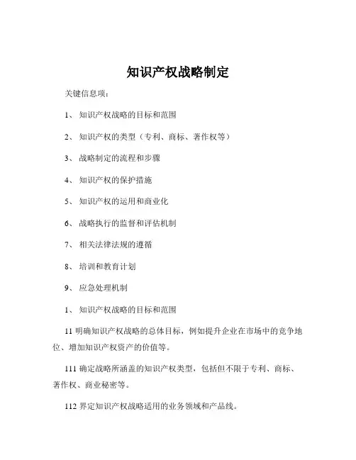 知识产权战略制定
