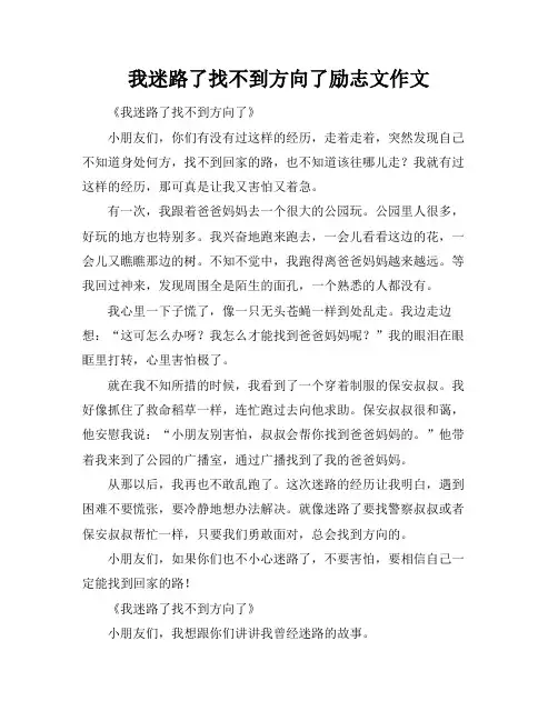 我迷路了找不到方向了励志文作文