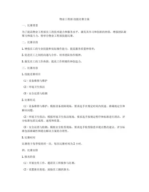 物业工程部 技能比赛方案
