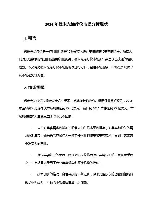 2024年微米光治疗仪市场分析现状
