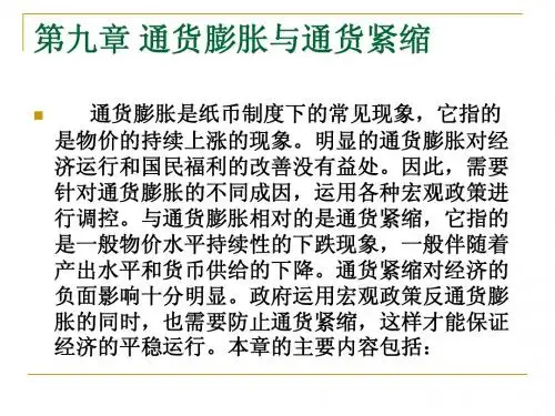 第九章通货膨胀与通货紧缩