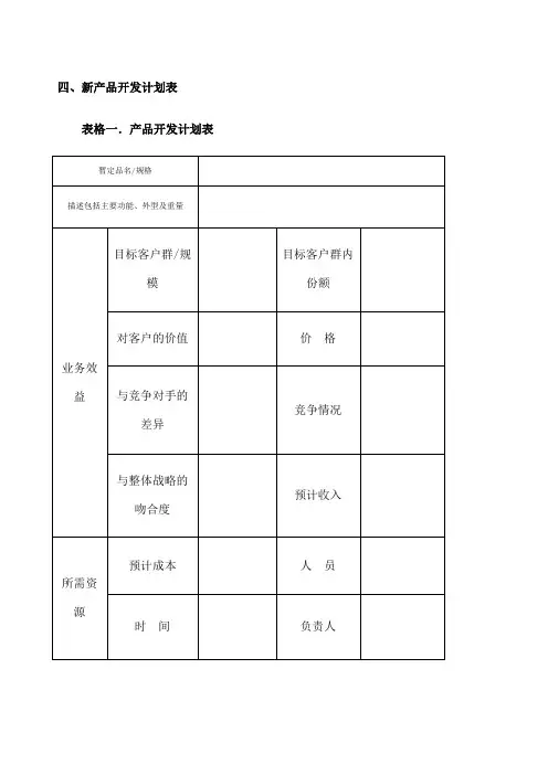 产品开发流程表