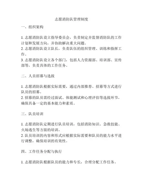 志愿消防队管理制度
