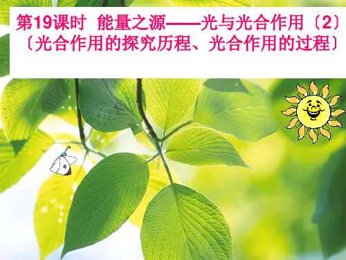 高中生物光合作用的探究历程和过程课件