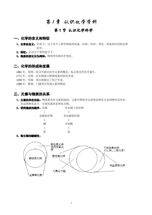 鲁科版 最新高中化学必修一知识点(整理)