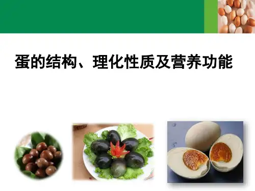 蛋的结构、理化性质及营养功能