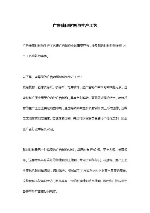 广告喷印材料与生产工艺